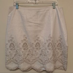 Ann Taylor cream  shimmer skirt size 12